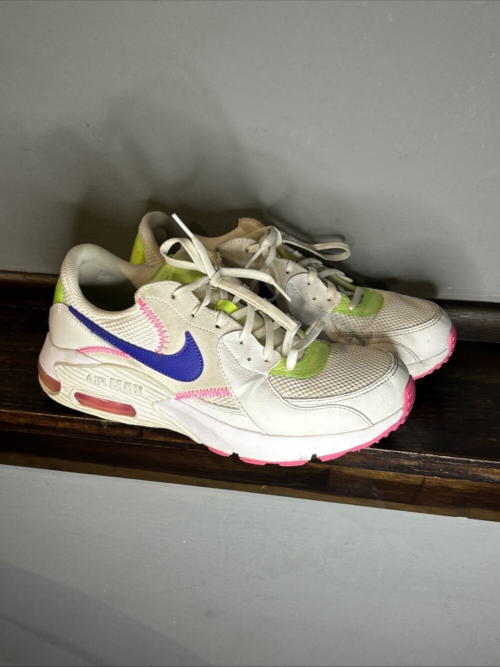 Nike Air Max Excee Womens 10 White Pink Indigo Sneakers Shoes